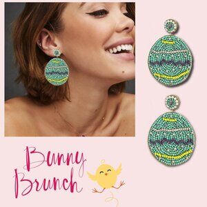 Easter Egg Holiday Spring Seed Beaded Statement Gift Earrings NEW